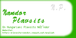 nandor plavsits business card